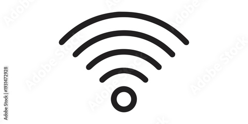 A vector illustration of a wireless network wi-fi symbol button designed for mobile technology and web connection signal communication