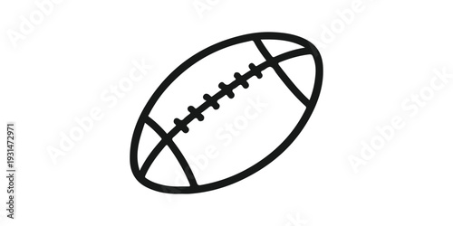 Professional leather American football ball vector illustration with laces isolated on white background for sports competition game equipment and team league play design