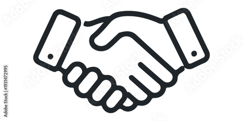 A professional business handshake vector illustration featuring two hands shaking to symbolize a successful partnership, teamwork agreement, and a deal between people in a contract concept