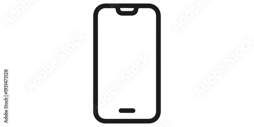 A black smartphone with a blank touch screen display isolated on a white background represents a digital communication gadget and smart cellular technology for business