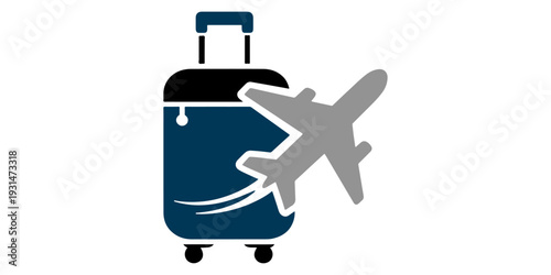 A 3d illustration of a business man with a suitcase silhouette waiting for a flight at the airport terminal near an airplane icon representing air travel and global transportation