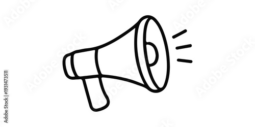 3D vector illustration of a megaphone loudspeaker icon for public announcements and audio communication featuring a loud bullhorn amplifier to shout news and messages for attention