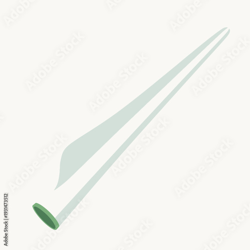 Green Plastic Fork on White Background.