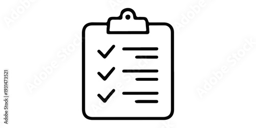 Illustration of a blank business clipboard with paper and checklist icons isolated on a white background for office document design