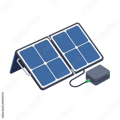 Portable Solar Panel with Battery Storage Unit.