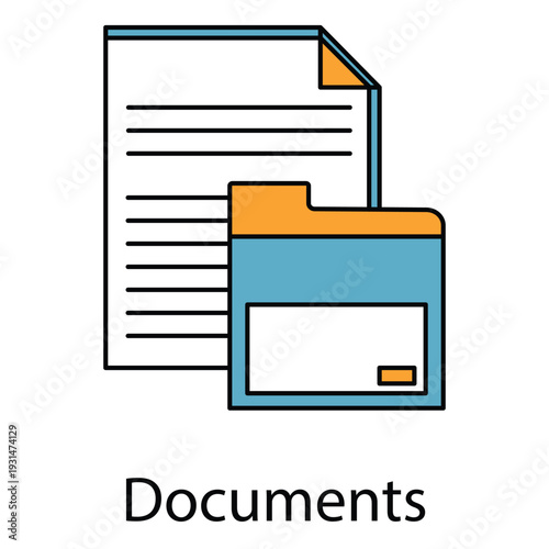Corporate Documents Paper Files and Records Vector Icon