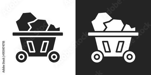 Coal Icon In Black And White Glyph Style