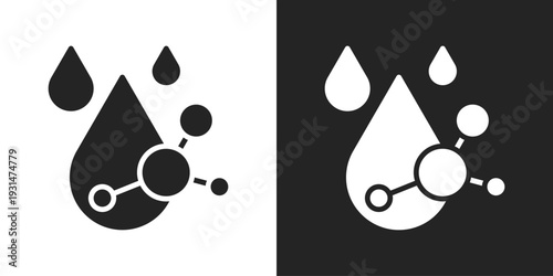 Molecules Icon In Black And White Glyph Style