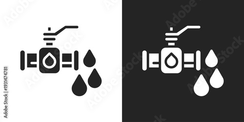 Oil Valve Icon In Black And White Glyph Style