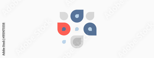 Abstract shapes, varied colors, simple design. Minimalist illustration, possibly representing connections or network. Soft palette, clean aesthetic.