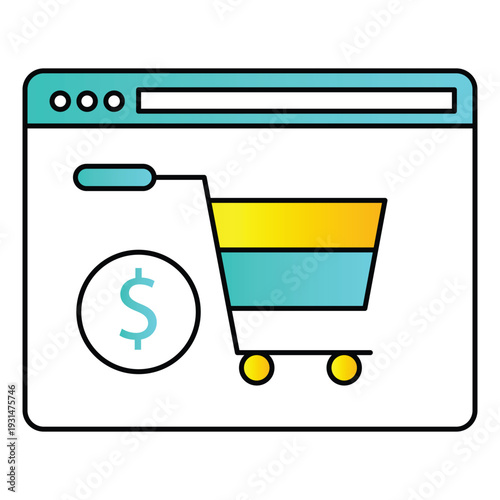 E Commerce Digital Marketplace Shopping Platform Vector Icon