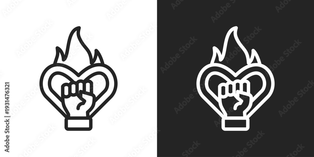 Obraz premium Empowerment Icon In Black And White Line Style