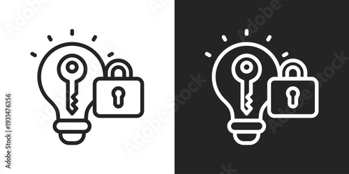 Problem Solving Icon In Black And White Line Style