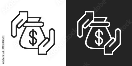 Compensation Icon In Black And White Line Style