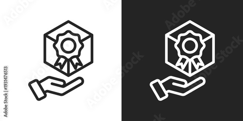 Reward Icon In Black And White Line Style