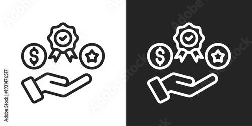 Benefit Icon In Black And White Line Style