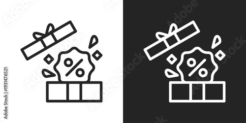 Bonus Icon In Black And White Line Style