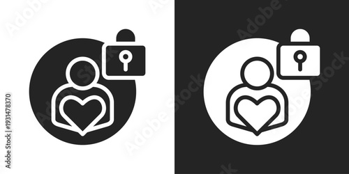 Personality Icon In Black And White Glyph Style
