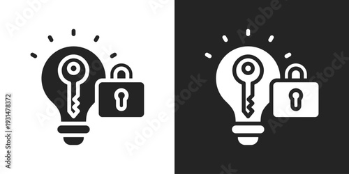 Problem Solving Icon In Black And White Glyph Style