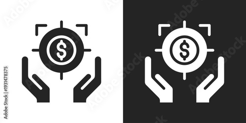 Incentive Icon In Black And White Glyph Style