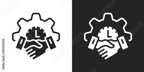 Part Time Job Icon In Black And White Glyph Style