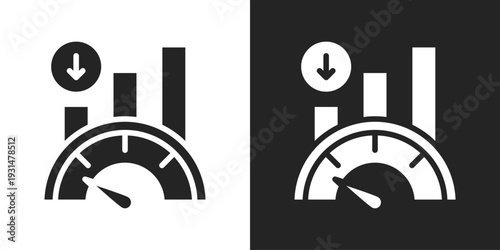 Poor Performance Icon In Black And White Glyph Style
