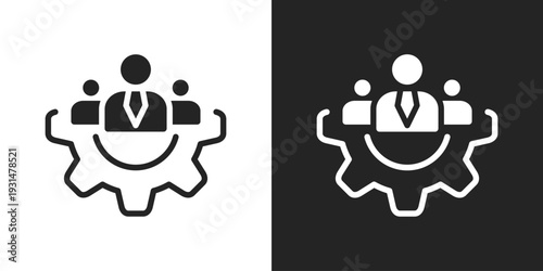 Stakeholder Icon In Black And White Glyph Style