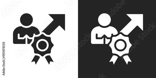 Best Employee Icon In Black And White Glyph Style