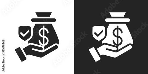 Incentive Icon In Black And White Glyph Style
