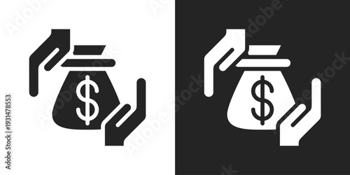 Compensation Icon In Black And White Glyph Style