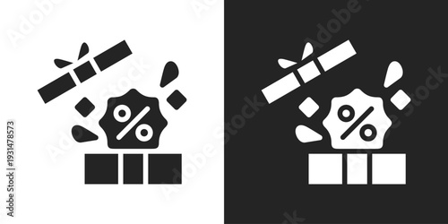 Bonus Icon In Black And White Glyph Style