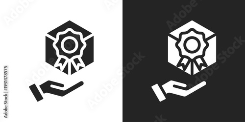 Reward Icon In Black And White Glyph Style