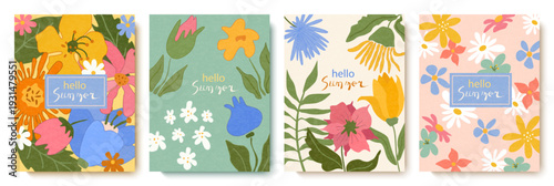 Summer abstraction with flowers