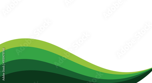 Flowing Green Waves Abstract Design - Elegant Natural Motif for Visual Projects