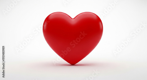 A single red heart symbol on a white background.