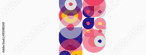 Abstract colorful circles overlap, creating playful visual texture. Background is white, design feels modern, vibrant.