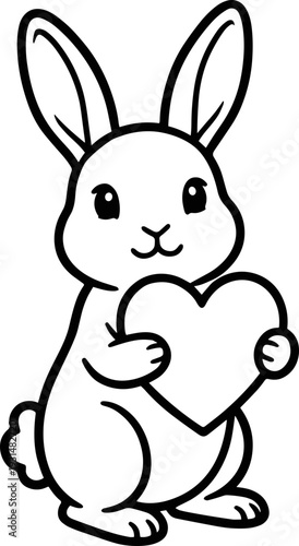 Foto Bunny withe heart svg png, bunny heart illustration, easter bunny