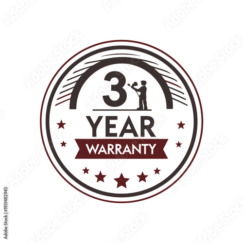 4 year warranty stamp vector