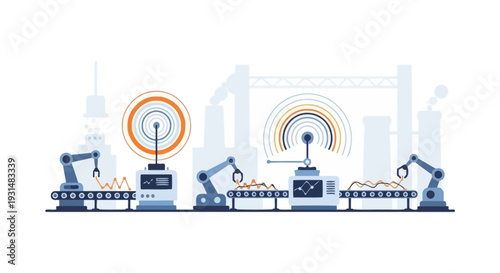 Industry 4.0 Smart Factory Automation: Robotic Production Line & IoT Data Connectivity