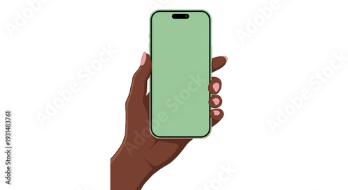 Woman Holding Phone with Green Screen