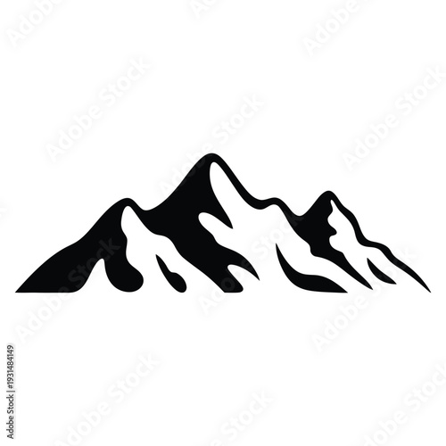 Iconic mountain range silhouette capturing the essence of wilderness and elevated terrain