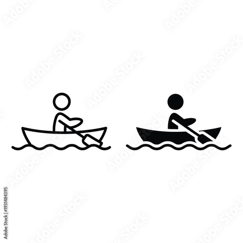 Person Actively Paddling a Small Rowboat for Leisurely Water Recreation