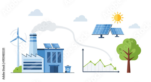 Sustainable Energy Transition: Factory Adopts Solar and Wind Power, Reducing Emissions and Environmental Impact