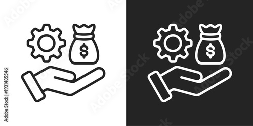 Compensation Icon In Black And White Line Style