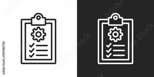 Job Description Icon In Black And White Line Style