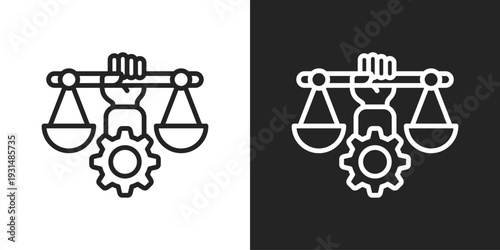 Moral Icon In Black And White Line Style