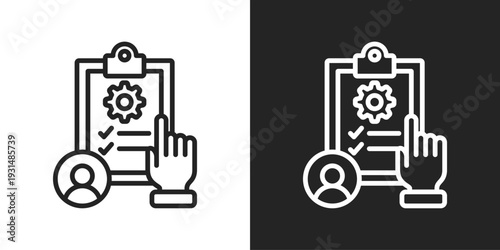 Job Description Icon In Black And White Line Style