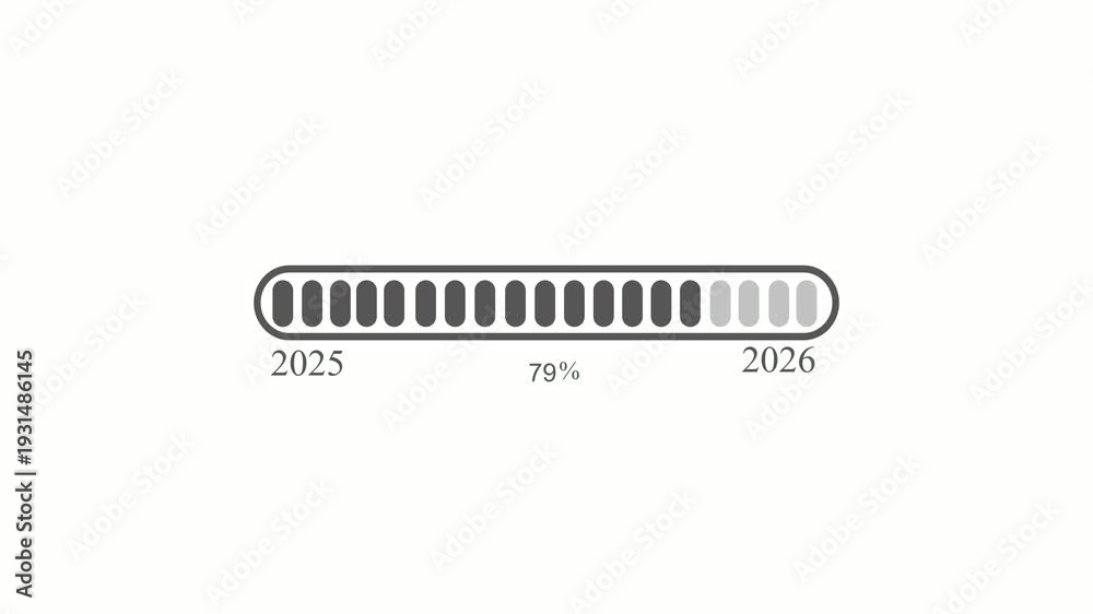 Segmented progress bar showing from 2025 to 2026 animation 素材庫影片 ...