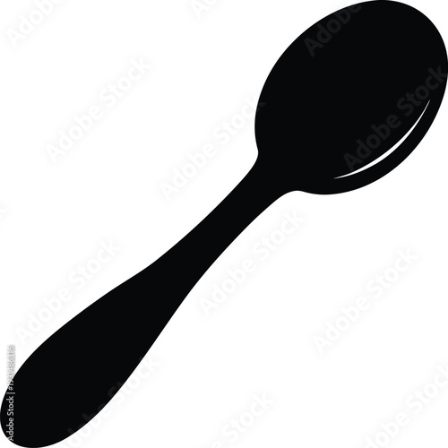 Baby spoon silhouette vector art illustration and minimal black and white design