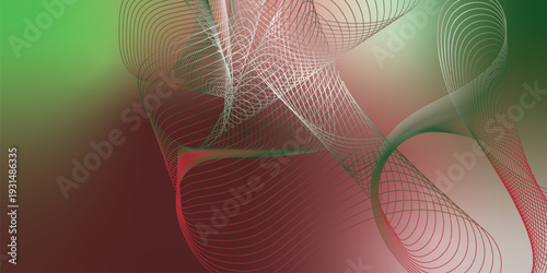 Abstract web banner featuring maroon, green, pink, and purple gradient background, soft wavy mesh layers, and textured grain overlay for copy space.